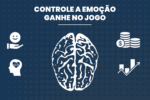 Cérebro dividido em duas partes sobre fundo azul, metade mostrando gráficos de ações e mercado financeiro, metade representando emoções humanas, simbolizando a relação entre opções de ações e economia comportamental. Artigo escrito por Jean Braga, Consultor Financeiro da Solida Investimentos em Brasília.